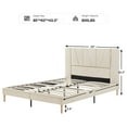 thumbnail image 2 of Drevy Queen Size Bed Frame Upholstered Platform with Complete Headboard and Strong Wooden Slats, No Box Spring Needed, Easy Assembly,Beige, 2 of 3