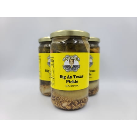 3 Pack of Todd Bosley's World Famous Big As Texas Pickles - Large 24 Oz Jar!