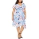 thumbnail image 1 of Jessica Howard Womens Floral Midi Dress, medblue, Plus Size, 14W, 1 of 1