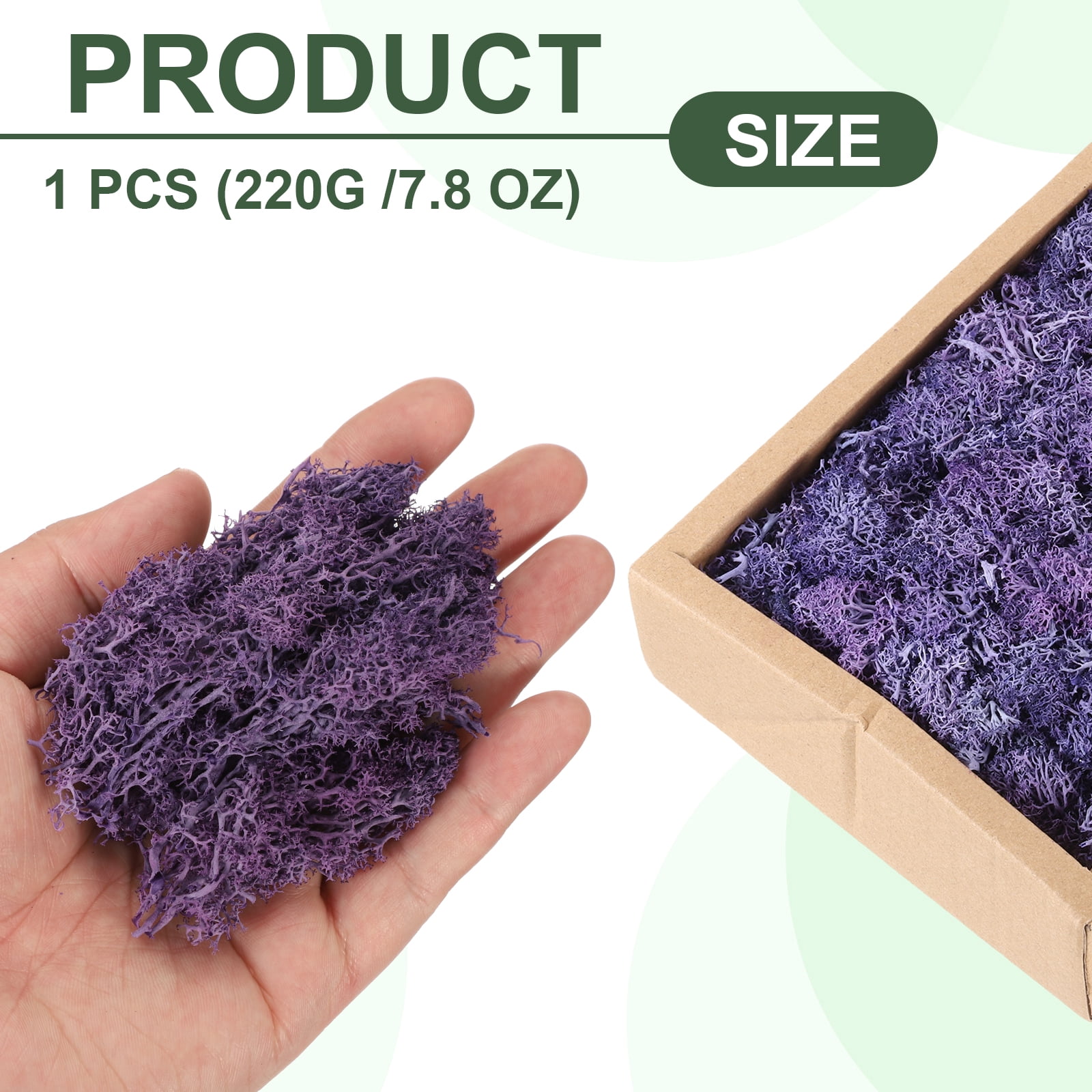 Uxcell 7.8oz Preserved Reindeer Moss Purple Decorative Artificial Fake Moss