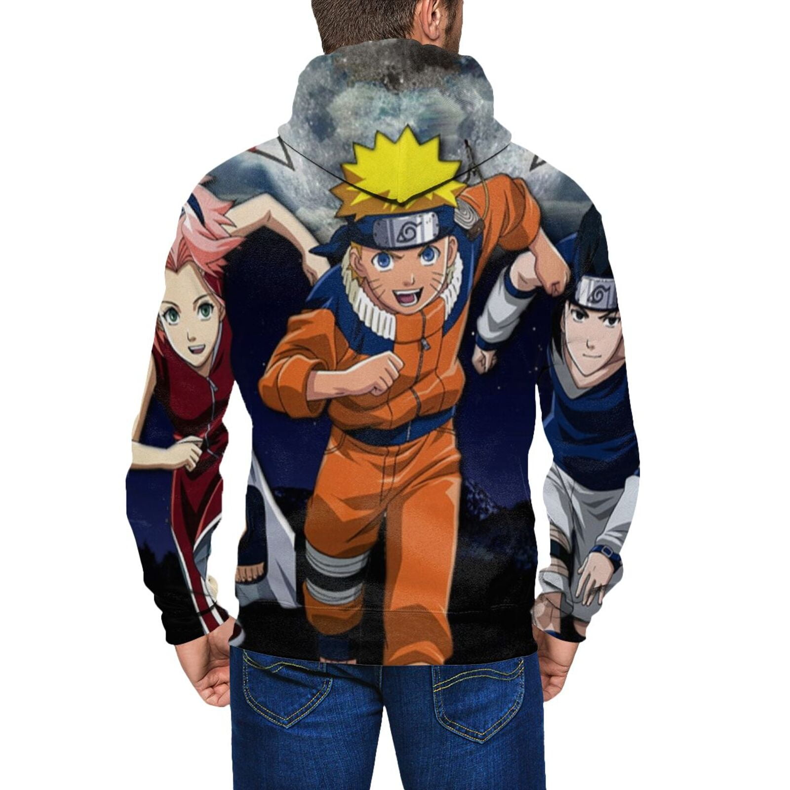 Men S Full Zip Hoodie Jacket Naruto Walmart Com