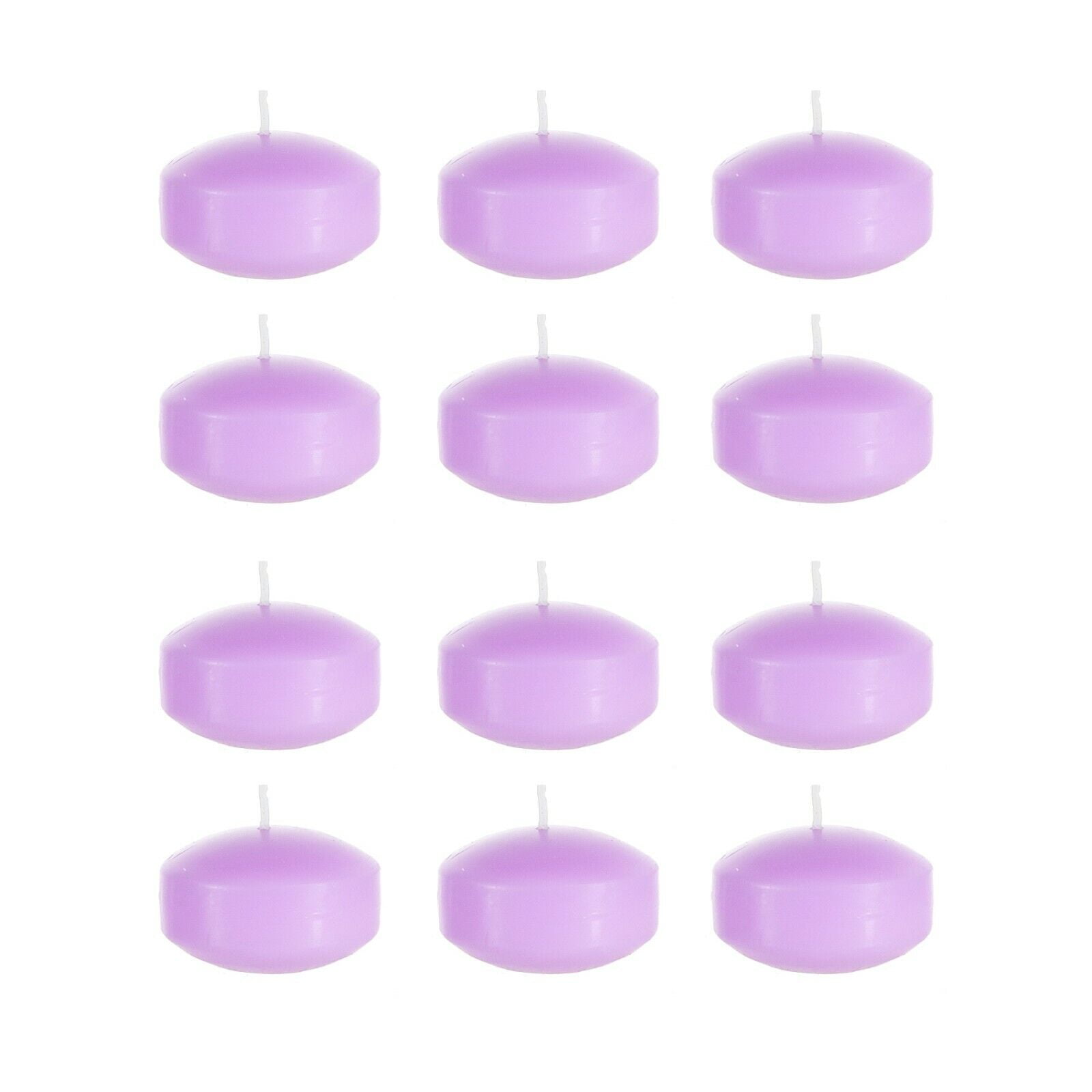 Unscented 2" Floating Disc Candles Lavender, Set of 12