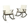 thumbnail image 2 of Noble House Gus Acacia Wood Rocking Chair & Cushion (Set of 2) Grey/Cream, 2 of 21