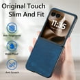 thumbnail image 7 of for Motorola Razr+ 2024 Luxury Case, PU Leather + PC Lightweight Slim Fit Anti-Scratch Classic Shockproof Protective Thin Phone Cover for Motorola Razr+ 2024, Blue, 7 of 7