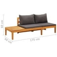 thumbnail image 4 of vidaXL Patio Bench with Table Dark Gray Cushions Solid Acacia Wood, 4 of 9