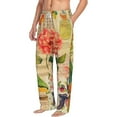 thumbnail image 2 of Easygdp Vintage Bird Men's Pajama Pant, Sleep Elastic Waistband Lounge Pants - Small, 2 of 9