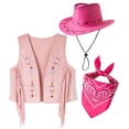 thumbnail image 6 of Faraee Toddler Western Cowboy Outfit Fringe Embroidered Vest Cowgirl Hat Bandana Costume for Girls Halloween RolePlay Themed Party 2t 3t 4t 5t 6t 0-15 Years, 6 of 6