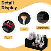 VEGCOO Bathroom Counter Organizer, Modern Design Perfume Organizer, Cologne Stand, Cologne Shelf, Multi-Functional Vanity Storage Caddy for Makeup, Toiletries, Accessories (Black)
