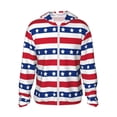thumbnail image 2 of Uemuo American Patriotic Stars And Stripes Pattern Women's Full Zip UPF 50+ Sun Protection Hoodie Jacket Long Sleeve Sun Shirt Hiking Outdoor Performance with Pockets-Large, 2 of 9