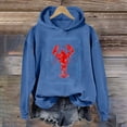 thumbnail image 2 of Lobster Sweatshirts Women Oversized Graphic Y2k Crewneck Long Sleeve Drop Shoulder Shirts Top Vintage Jacket Pullover Tops (Blue,Large), 2 of 4