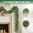 thumbnail image 4 of Lyacmy 6FT Christmas Garland for Mantel with Pine Cones Cedar Garland, Artificial Norfolk Pine Garlands for Indoor Outdoor Christmas Decorations, 4 of 9
