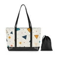 thumbnail image 7 of FORMRS Canvas Laptop Tote Bag for Women with 15.6" Computer Compartments Shoulder Handbag, Beige Simple Shapes, 7 of 7