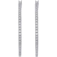 thumbnail image 2 of 1/4 Carat T.W. Diamond Sterling Silver Hoop Earrings, 2 of 4
