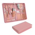 thumbnail image 1 of Juego de manicura para el cuidado personal, kit de cortaúñas, juego de cortaúñas profesional para pedicura, herramientas para uñas con lujoso estuche de viaje, regalos para hombres, mujeres, familiare, 1 of 5