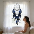 thumbnail image 6 of YaoZ Luminous Dreamcatcher, Kids Room Series, Blue Black Spotted Feather Style, Night Light Hanging for Girls' Room, 26 in, 6 of 7