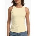 thumbnail image 4 of Womens Sleeveless Racerback High Neck Casual Basic Ribbed Fitted Tank Top, 4 of 6