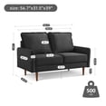 thumbnail image 5 of HomeStock Medieval Moods 57"Wide Upholstered Two Cushion Loveseat with Cambered Arms in Black Velvet, 5 of 9