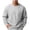Gray, variant on Men Long Sleeve Crisscross Diamond Quilted Crew Neck Sweatshirt Ribbed Cuff Hem Mid Weight Soft Fleece Relaxed Fit Indoor Loungewear Pullover Gray M