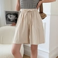 thumbnail image 4 of Casual Shorts for Women Drawstring Sweat Elastic Waist Running Workout With Pockets Wide Leg Pants Summer Shorts, 4 of 6
