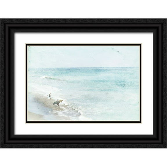 Orlov, Irena 14x11 Black Ornate Wood Framed with Double Matting Museum Art Print Titled - Blue Surfing