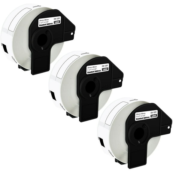 GREENCYCLE 3 Roll(400 Labels/Roll) Compatible for Brother DK-1201 DK1201 1.1" x 3.5" Standard White Paper Address Labels for QL Label Printers
