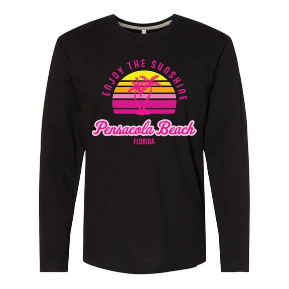 Inktastic Summer Enjoy the Sunshine Pensacola Beach Florida in Pink Long Sleeve T-Shirt