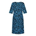 thumbnail image 5 of Roncen Women's Floral Print Summer Dress - Casual Three-Quarter Sleeve Round Neck Knee-Length Dress, Stylish and Comfortable for Daily Wear, Outings or Beach Vacations, 5 of 5