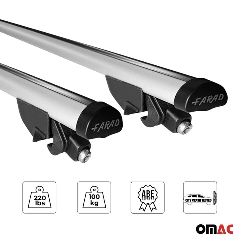 OMAC Roof Rack Cross Bars For 2013-2018 Hyundai Santa Fe – 220lbs Capacity, Black, 2-Piece Set