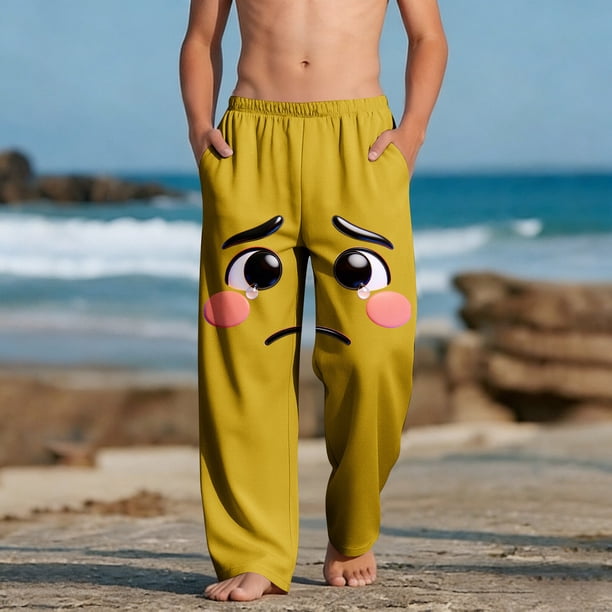 Pantalones largos para niños y niñas, de moda, estampados, casuales, de playa, con bolsillos.