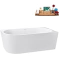 thumbnail image 2 of 59" Streamline G-69-280-BGL Soaking Glossy White Freestanding Tub and Tray With Internal Drain in Brushed Gold, 2 of 8