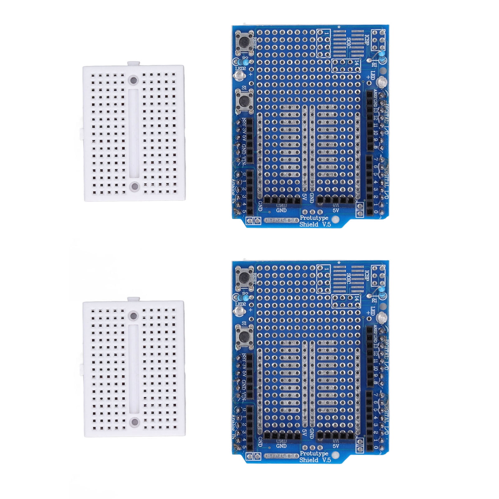 Mini Prototyping Breadboard, 170 Jacks Design 2 Sets Easy To Connect