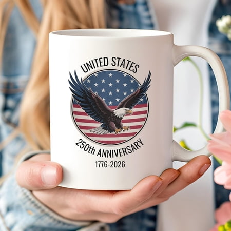 AmeriC1A 250th Annrsary Mug • United States Eagle Coffee Cup • 1776-2026 Patriotic Gift • Semiquincentennial Emblem • Independence Day