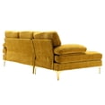 thumbnail image 3 of 81 Inch L-shaped Accent Sofa Set with Padded Back and Armrest, Upholstered Sofa Couch with Chaise and Metal Legs, Corner Sleeper Couch for Living Room, Yellow, 3 of 6