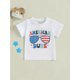 thumbnail image 3 of COUSIN CREW & AMERICAN DUDE Patriotic Youngsters' T-Shirts - 4th of July American Flag & Fashion Glasses Graphic, Soft Round Neck Summer Tee, Machine Washable, White, Independence Day T Shirt, 3 of 7