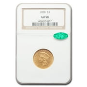 1858 $3 Gold Princess AU-58 NGC CAC