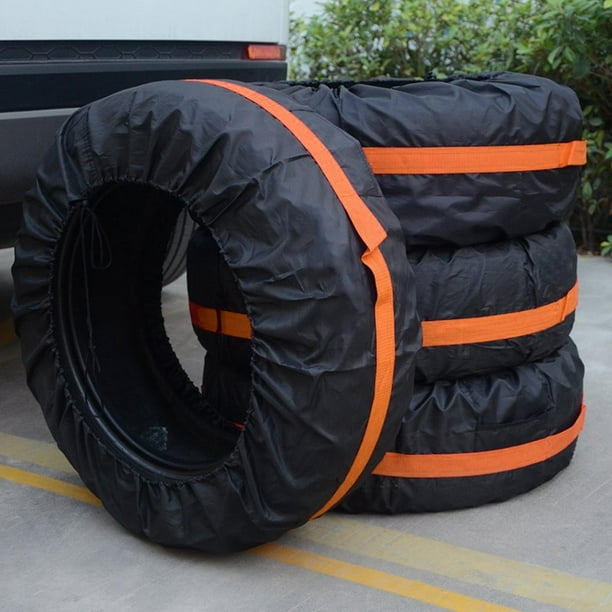 Housse de pneu LAFGUR, 4 pièces étui de pneu de secours noir couvre-roues  universels étui de protection de pneu de roue de secours sac souple  protecteur accessoires automobiles 