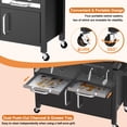 thumbnail image 5 of SIXDAY Extra Large Charcoal Grill with Dual Adjustable Charcoal Trays, 3 Enamel Cooking Grates, Chrome Warming Rack, 4 Wheels & Foldable Side Tables, Outdoor BBQ Smoker, 5 of 7