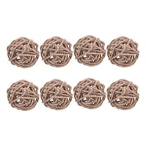 Uxcell 8 Pcs Wicker Rattan Balls 1.2 Inch Rattan Decorative Balls Vase Fillers for Wedding Party Brown