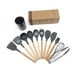 thumbnail image 1 of Utensilios de cocina de silicona, 12 piezas, sartén antiadherente, utensilios de cocina, espátula con mango de madera, cuchara para sopa, raspador, traje, 1 of 6
