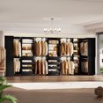 thumbnail image 2 of Homieasy 96"-128" 2-Piece Freestanding Closet System, Corner Wardrobe Organizer with Drawers & Shelves for Bedroom/Living Room,Black, 2 of 6