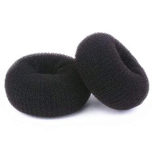 Ring Style Hair Bun Maker 2PCS Moño Donut Shaper para cabello corto y fino (3 pulgadas/negro)
