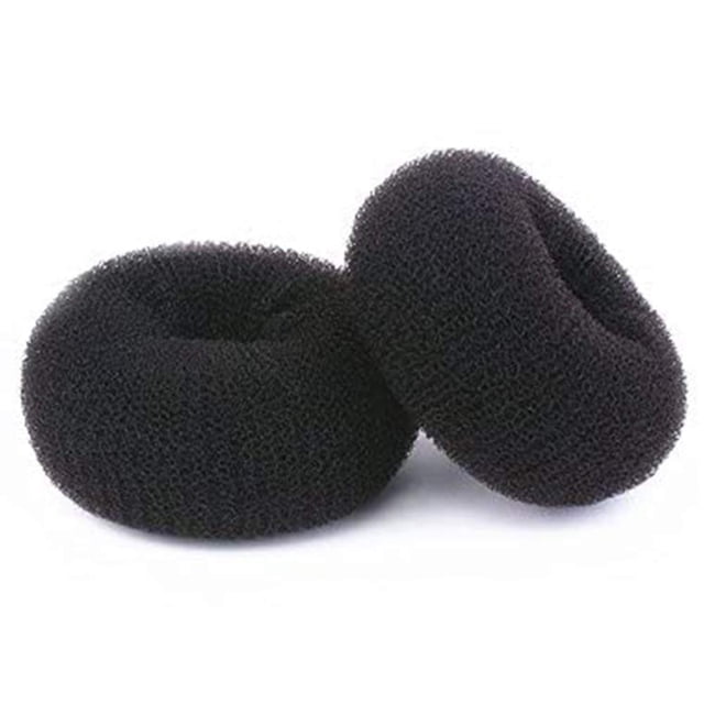 Ring Style Hair Bun Maker 2PCS Moño Donut Shaper para cabello corto y fino (3 pulgadas/negro)