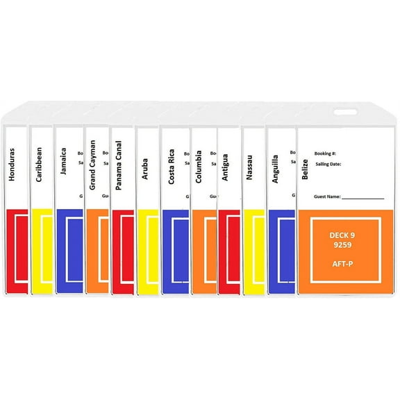 12 Cruise Luggage Tags for PRINCESS, CARNIVAL, NORWEGIAN, HOLLAND AMERICA