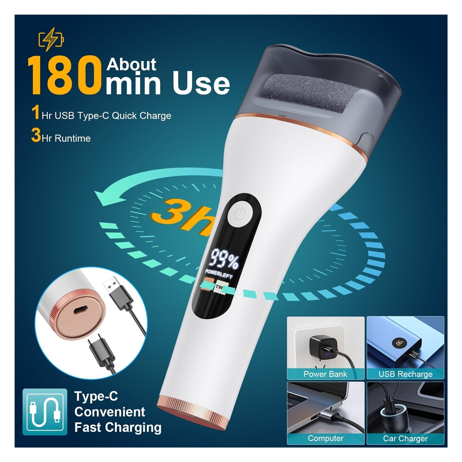 Electric Callus Remover for Feet Rechargeable Portable Electronic Foot File Pedicure Tools 16 In 1 Foot Callus Remover Kit Foot Scrubber Professional Foot Care To Remove Dead Skin Hard Skin Dry Cracks