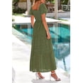 thumbnail image 2 of PRETTYGARDEN Summer Dresses for Women Eyelet Square Neck Puff Sleeve Smocked Wedding Guest Maxi Dress with Pockets, 2 of 8