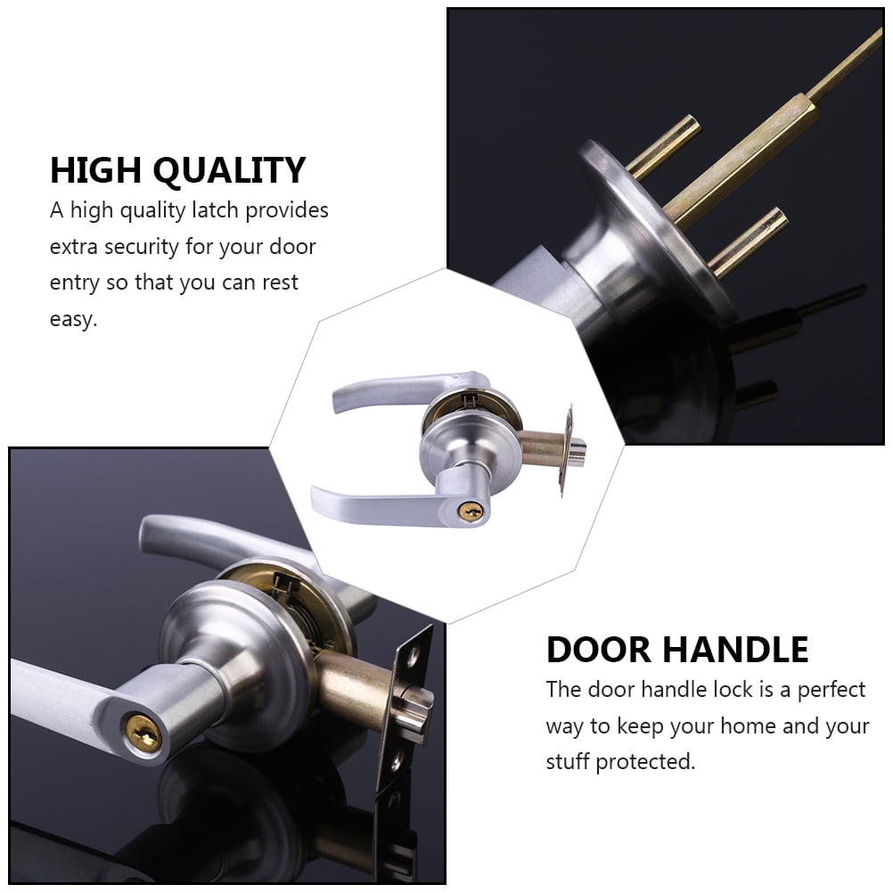 Brushed Door Knobs Interior,Bath & Bed Privacy Door Knob, Keyless Door Lock Round Doorknobs with 3 Keys