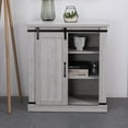thumbnail image 2 of FESTIVO 32" Compact TV Stand for 40" TVs w/ Barn Door Design - 32" in Width Saw Cut Off-White Natural Finish, Metal Finish Urban, Modern &, 2 of 5
