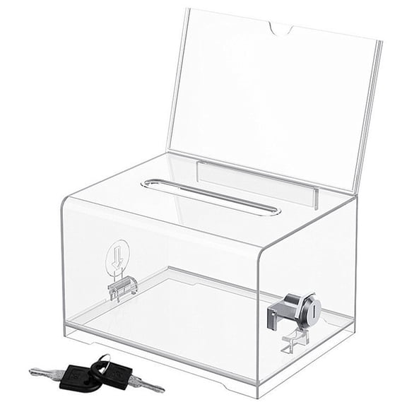 Transparent Plastic Voting Box Secure Lock for Office Suggestions and Confidential Ballots