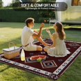 thumbnail image 4 of Brown Boho Outdoor Rug for Patio/Deck/Porch, Non-Slip Large Area Rug 5 x 8 Ft, Retro Farmhouse Abstract Geometric Ethnic Art Indoor Outdoor Rugs Washable Area Rugs, Camping Rug Carpet Runner, 4 of 8