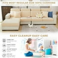 thumbnail image 4 of CJC L-Shaped Sectional Sofa Cover, Stretch Couch Cushion Slipcovers, Wear-Resistant Cushion Case Replacement, 12 Colors, 4 of 9
